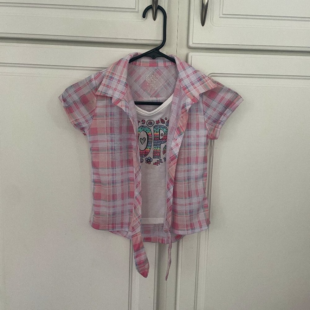 Flannel & T-shirt combo Size 5/6